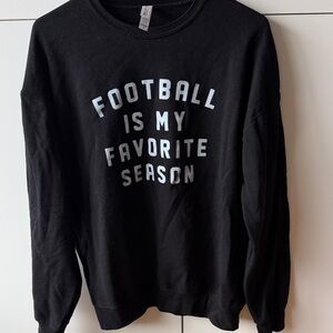 Bella Canvas Black Football Season Women's Sweatshirt